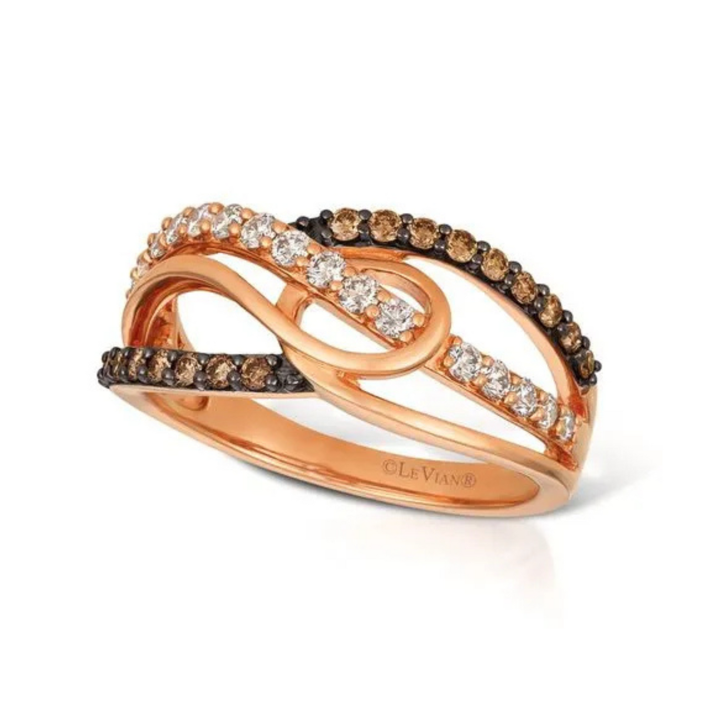 Le Vian 14K Strawberry Gold Nude & Chocolate Diamond Ring 0.333ct