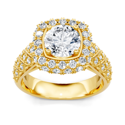 Imagine Bridal 14K Yellow Gold Cushion Diamond Engagement Ring 0.80ct