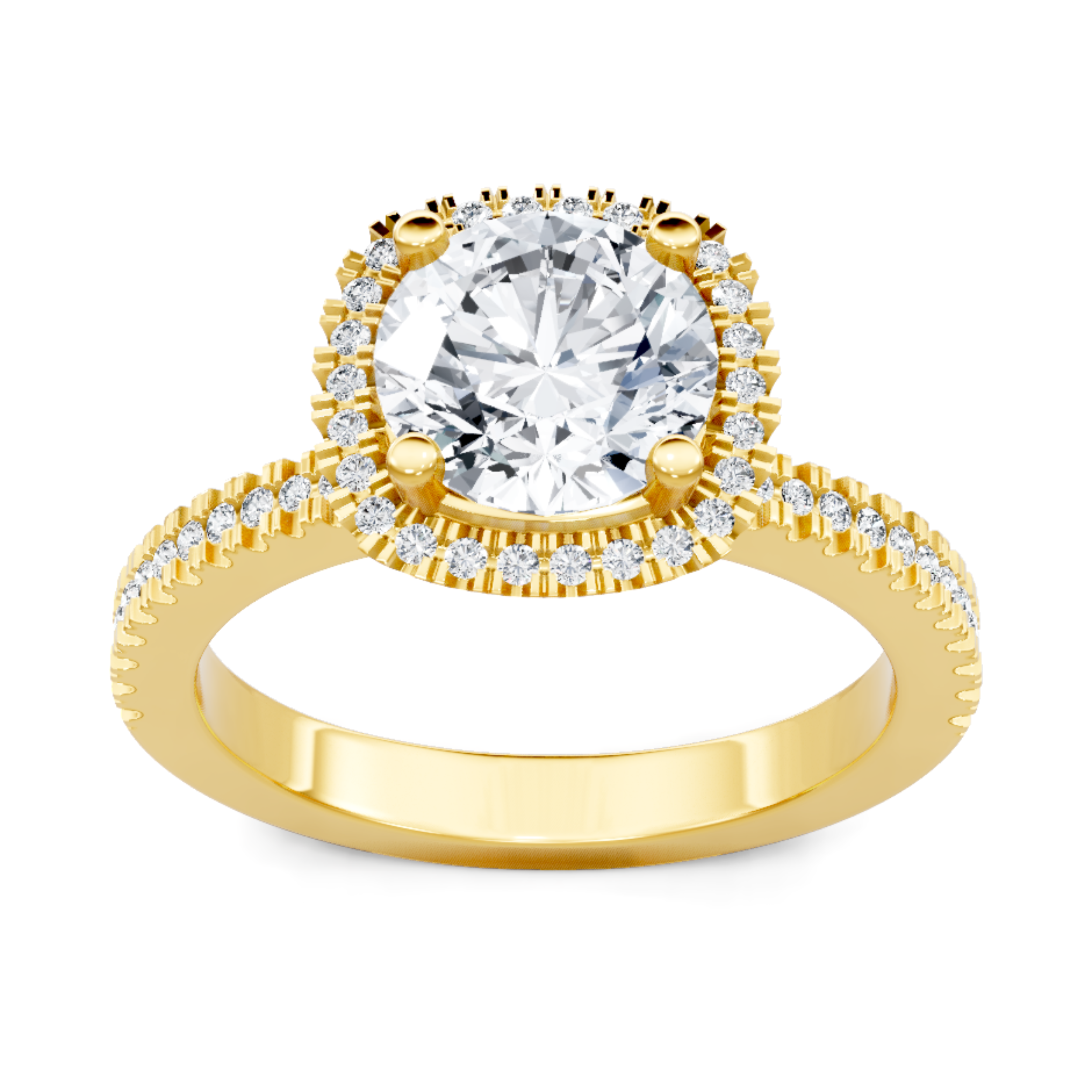Imagine Bridal 14K Yellow Gold Cushion Diamond Engagement Ring 0.25ct