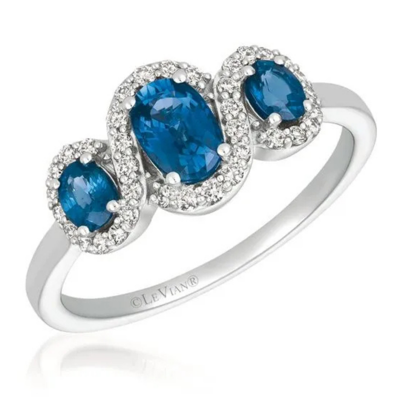 Le Vian 14K Vanilla Gold Blueberry Sapphire & Vanilla Diamond Ring 0.875ct