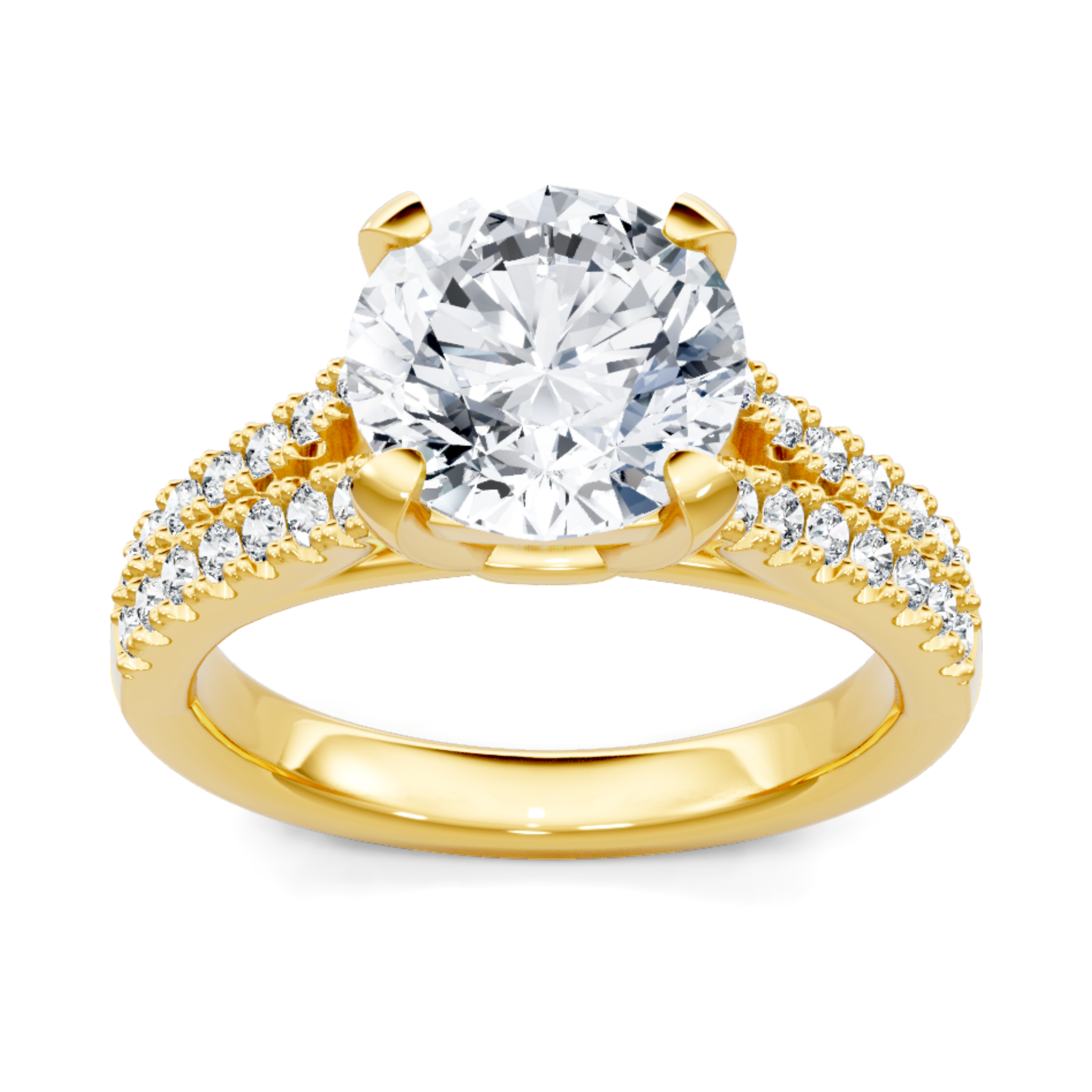 Imagine Bridal 14K Yellow Gold Round Diamond Engagement Ring 0.33ct
