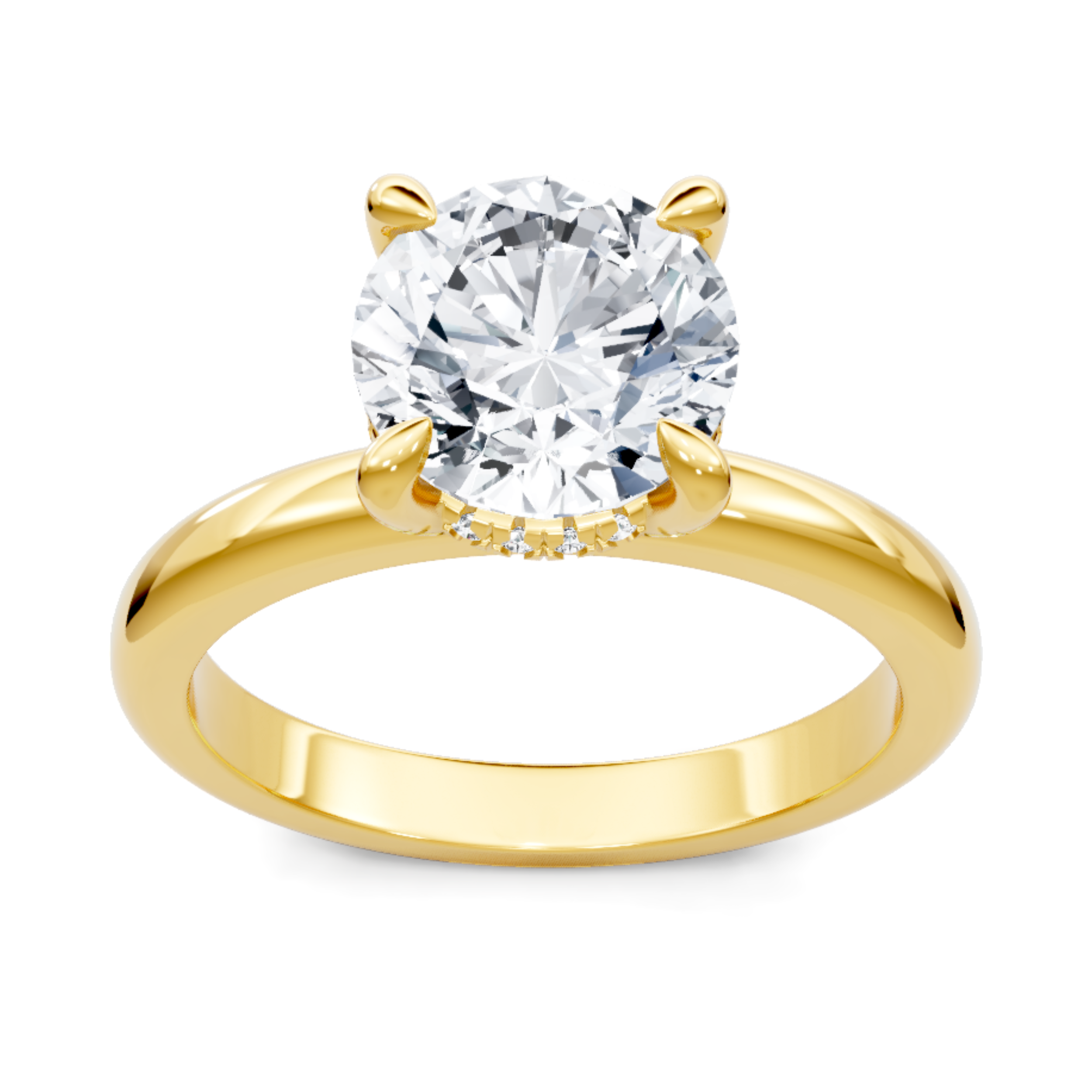 Imagine Bridal 14K Yellow Gold Round Diamond Engagement Ring 0.10ct