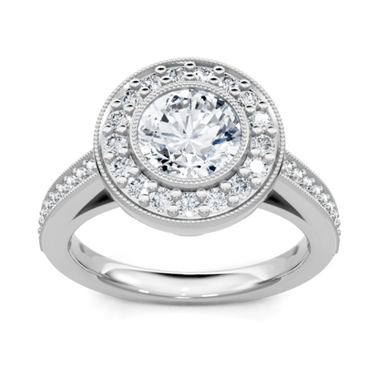 Imagine Bridal 14K White Gold Round Diamond Engagement Ring 0.38ct