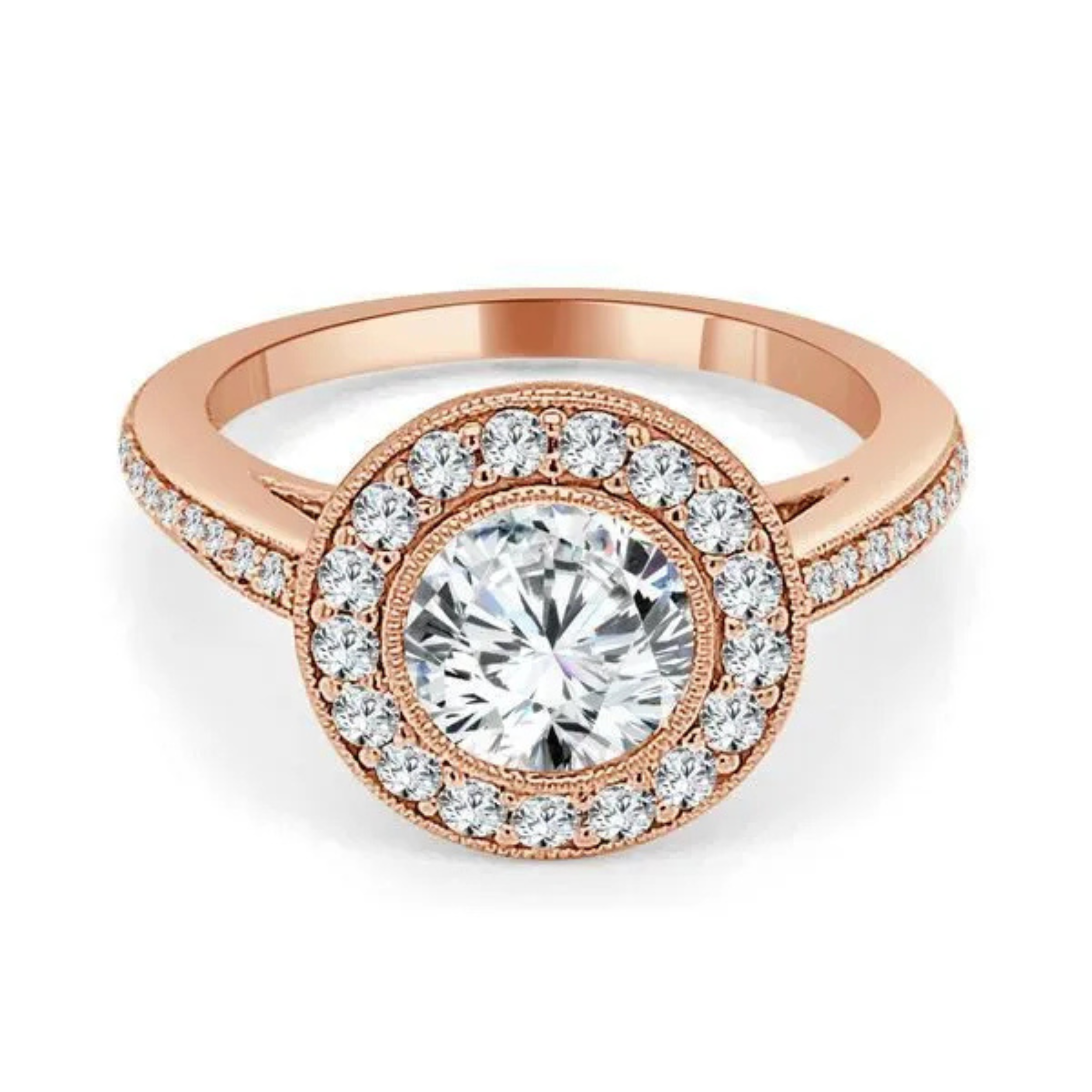 Imagine Bridal 14K Yellow Gold Round Diamond Engagement Ring 0.38ct