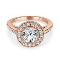 Imagine Bridal 14K Yellow Gold Round Diamond Engagement Ring 0.38ct