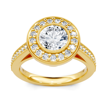 Imagine Bridal 14K Yellow Gold Round Diamond Engagement Ring 0.38ct