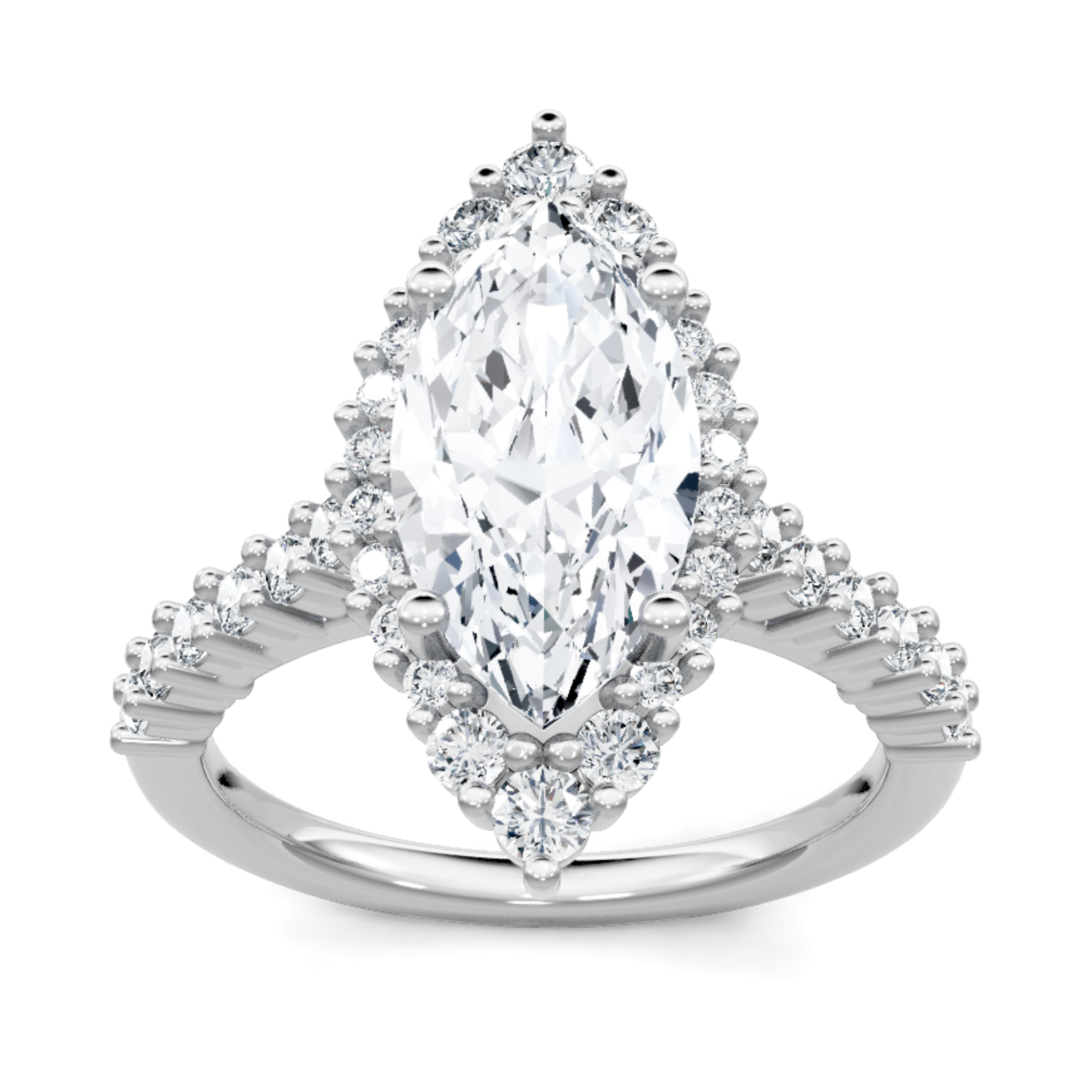 Imagine Bridal 14K White Gold Marquise Diamond Engagement Ring 0.62ct