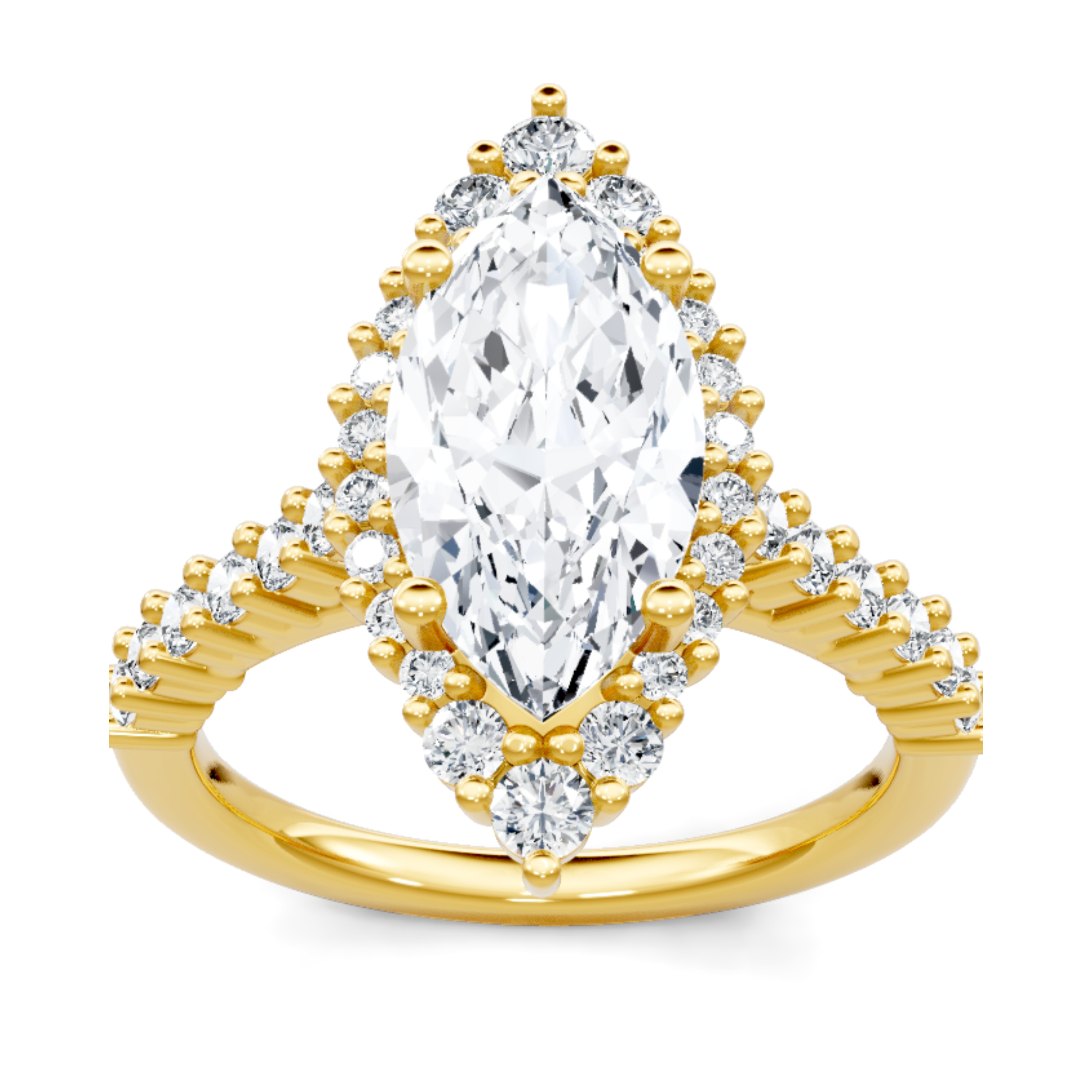Imagine Bridal 14K Yellow Gold Marquise Diamond Engagement Ring 0.62ct