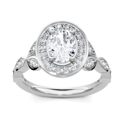 Imagine Bridal 14K White Gold Oval Diamond Engagement Ring 0.25ct