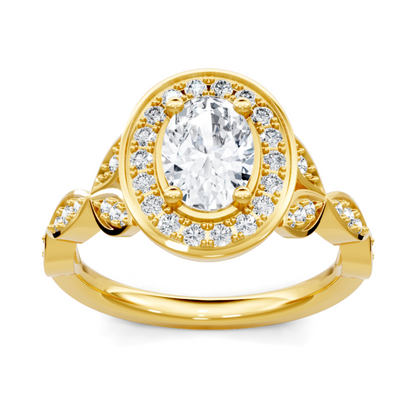 Imagine Bridal 14K Yellow Gold Oval Diamond Engagement Ring 0.25ct