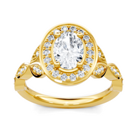 Imagine Bridal 14K Yellow Gold Oval Diamond Engagement Ring 0.25ct