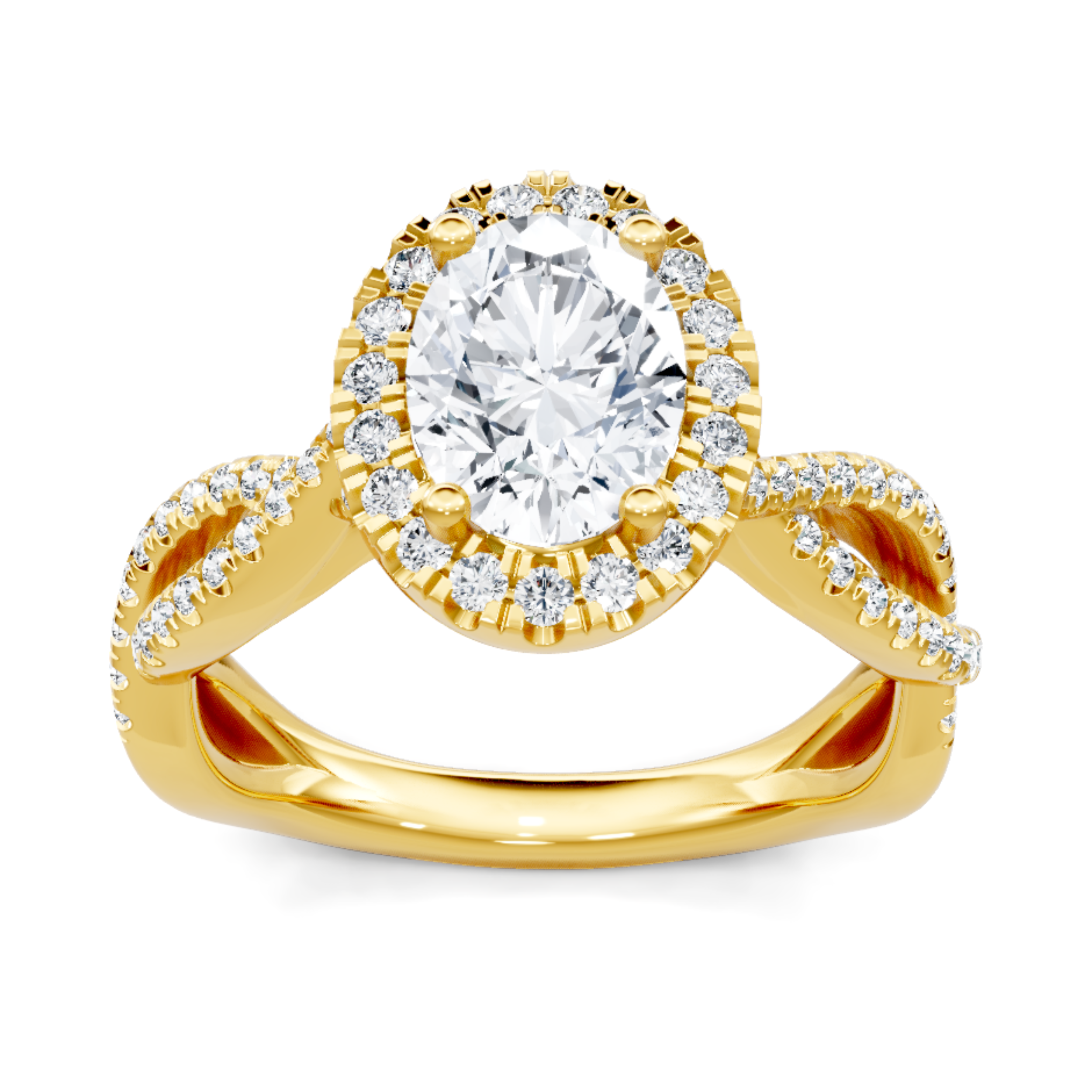 Imagine Bridal 14K Yellow Gold Oval Diamond Engagement Ring 0.33ct