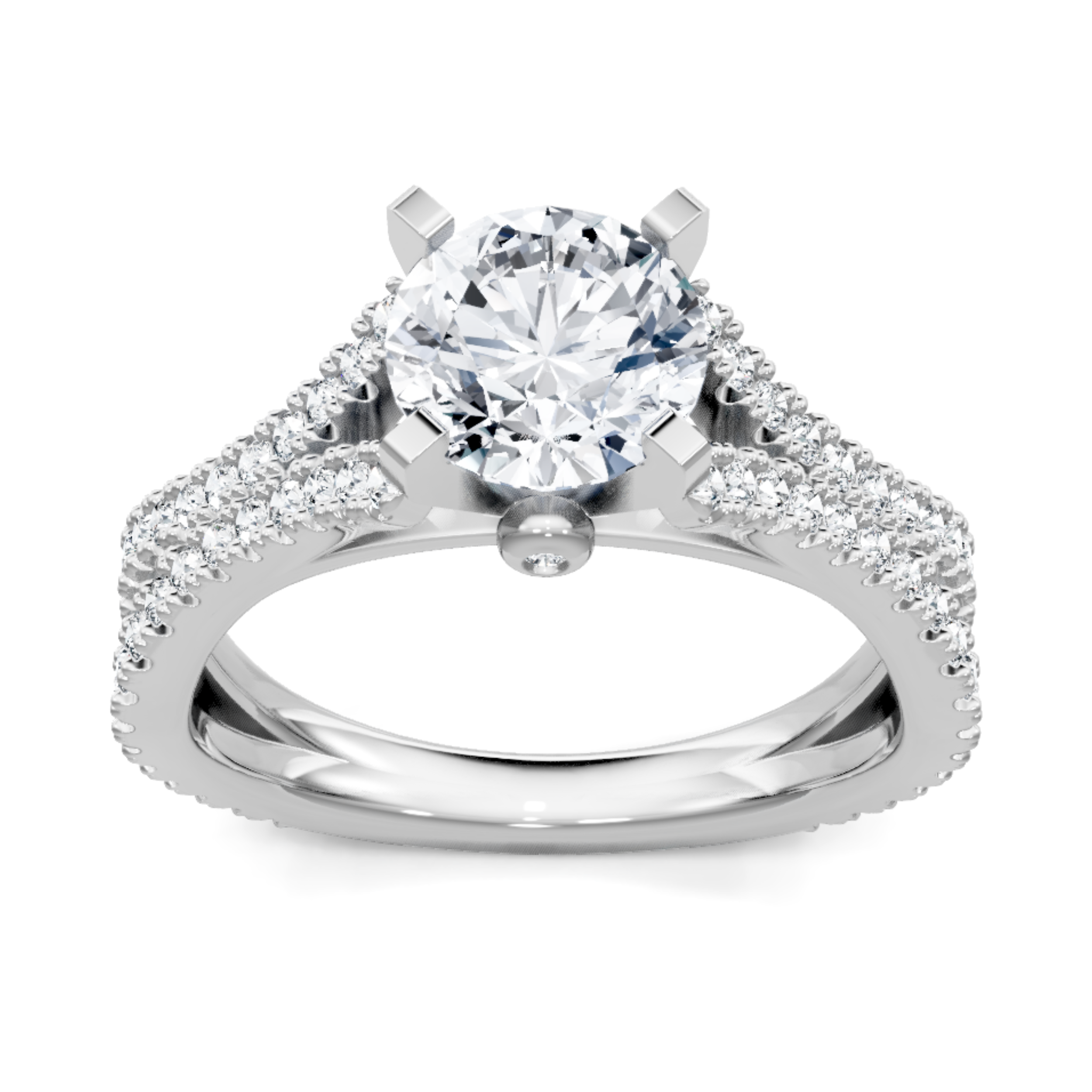 Imagine Bridal 14K White Gold Round Diamond Enagement Ring 0.50ct