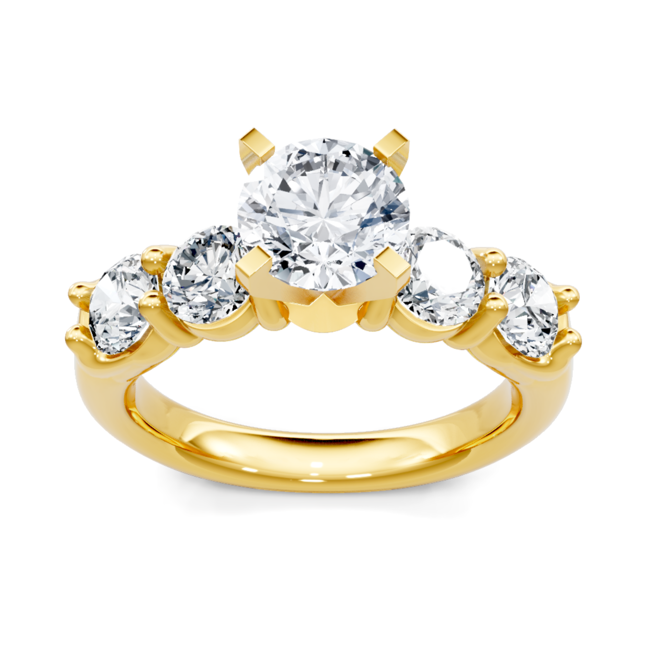 Imagine Bridal 14K Yellow Gold Round Diamond Engagement Ring 1.00ct