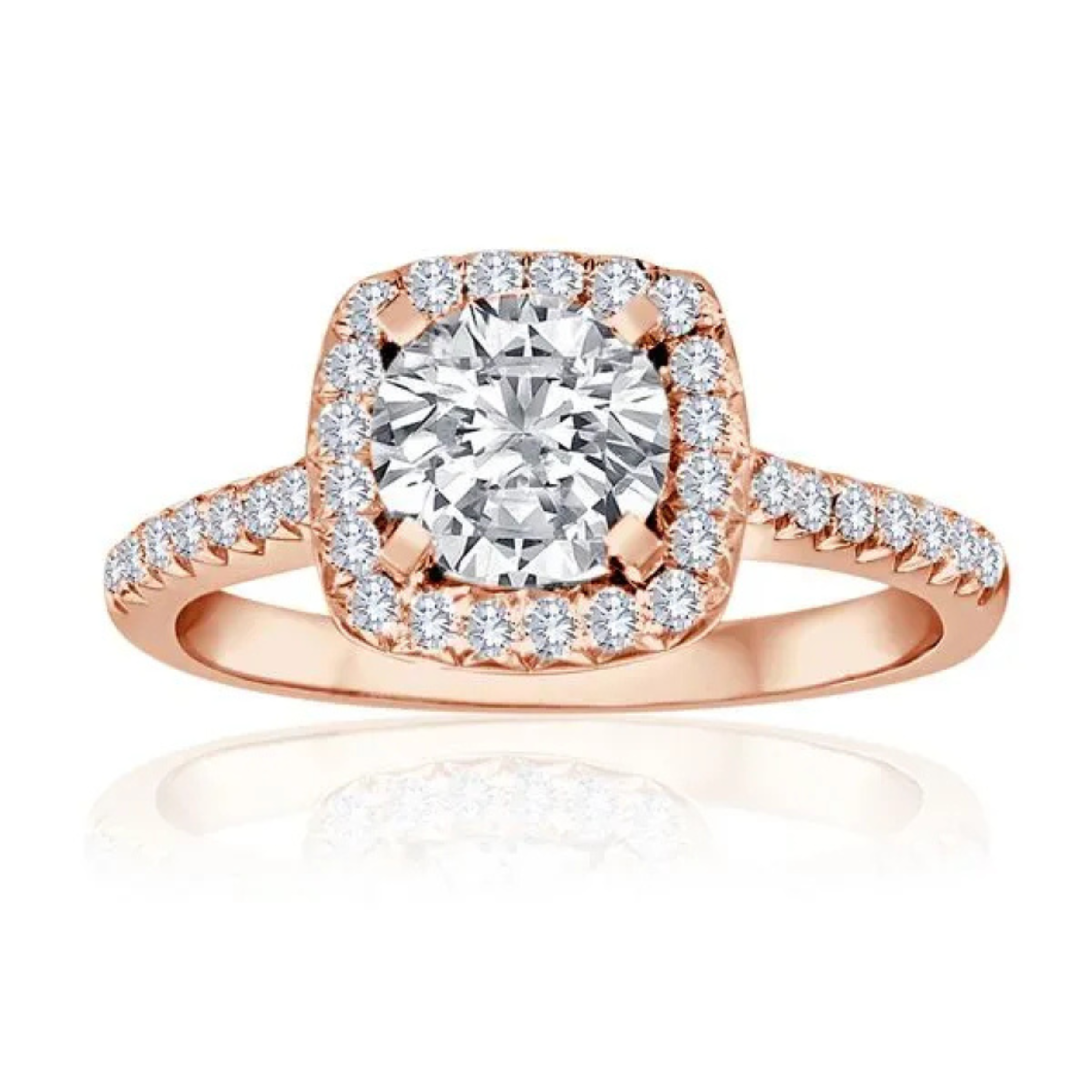 Imagine Bridal 14K White Gold Cushion Diamond Engagement Ring 0.33ct