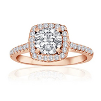 Imagine Bridal 14K White Gold Cushion Diamond Engagement Ring 0.33ct