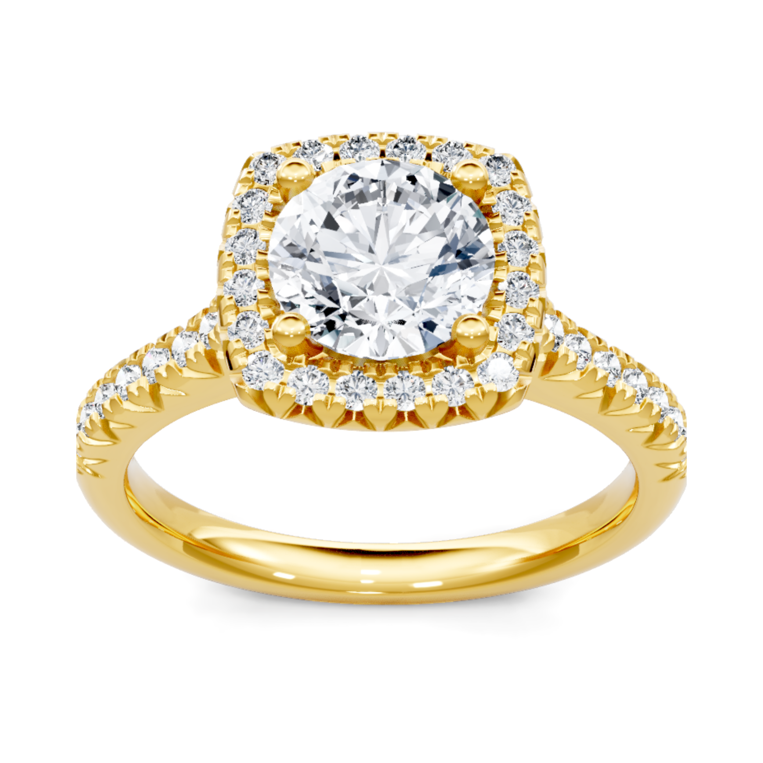 Imagine Bridal 14K Yellow Gold Cushion Diamond Engagement Ring 0.33ct