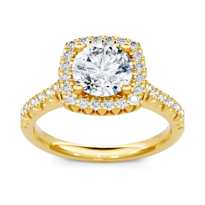 Imagine Bridal 14K Yellow Gold Cushion Diamond Engagement Ring 0.33ct