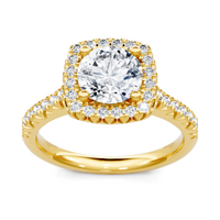 Imagine Bridal 14K Yellow Gold Cushion Diamond Engagement Ring 0.33ct