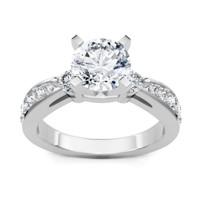 Imagine Bridal 14K White Gold  Round Diamond Engagement Ring 0.17ct