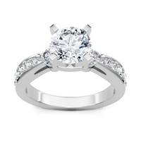 Imagine Bridal 14K White Gold  Round Diamond Engagement Ring 0.17ct