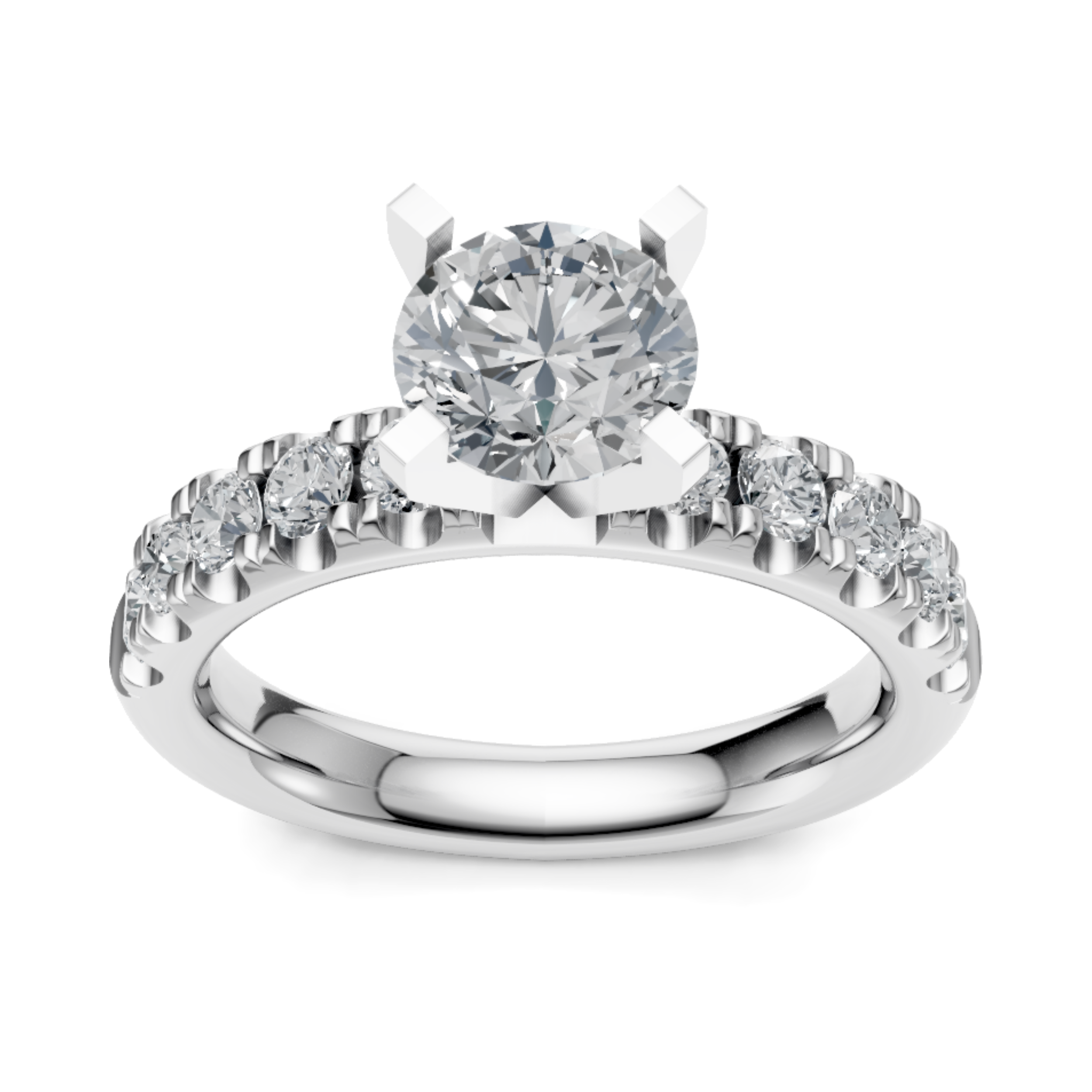 Imagine Bridal 14K White Gold Round Diamond Engagement Ring 0.10ct