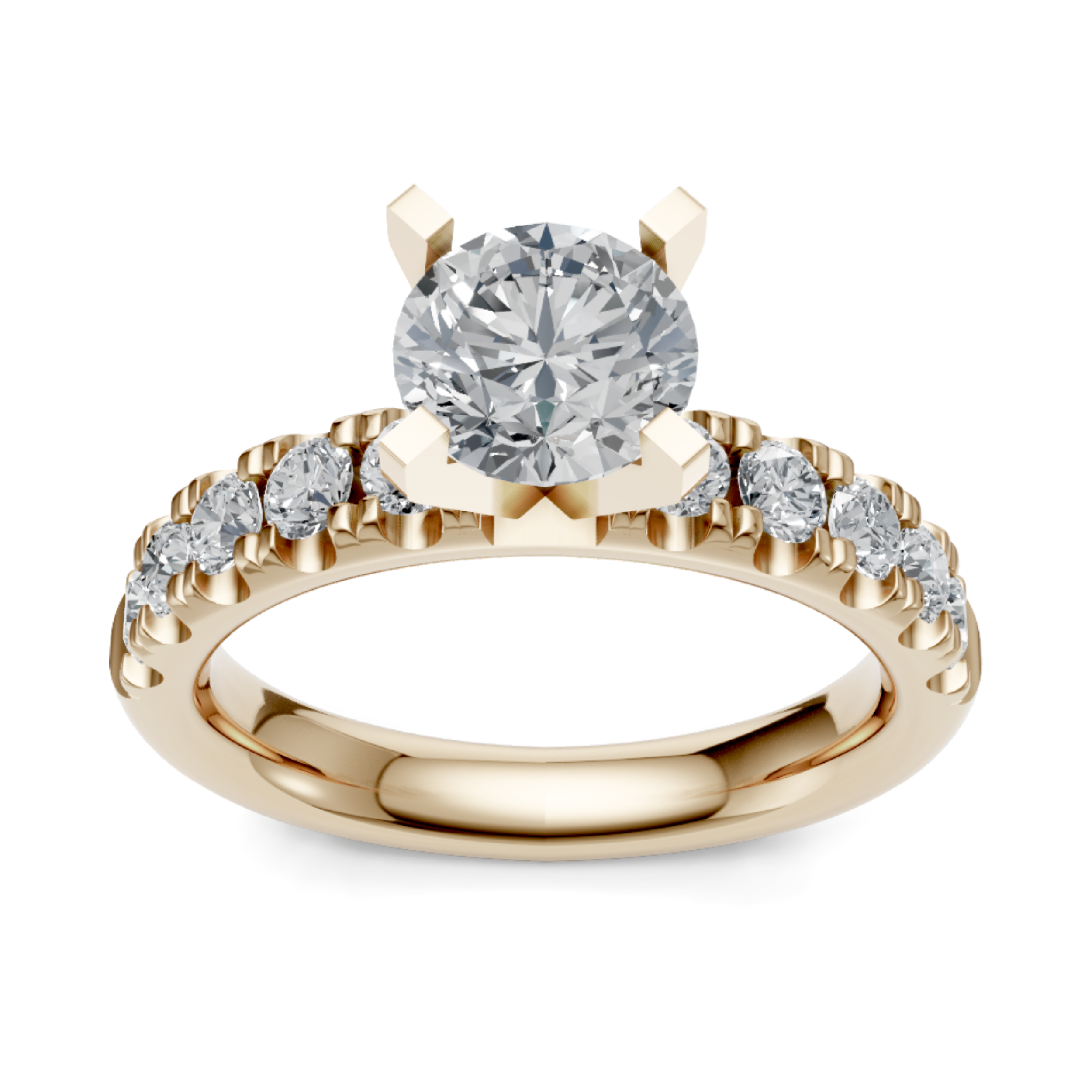 Imagine Bridal 14K Yellow Gold Round Diamond Engagement Ring 0.10ct