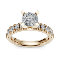 Imagine Bridal 14K Yellow Gold Round Diamond Engagement Ring 0.10ct