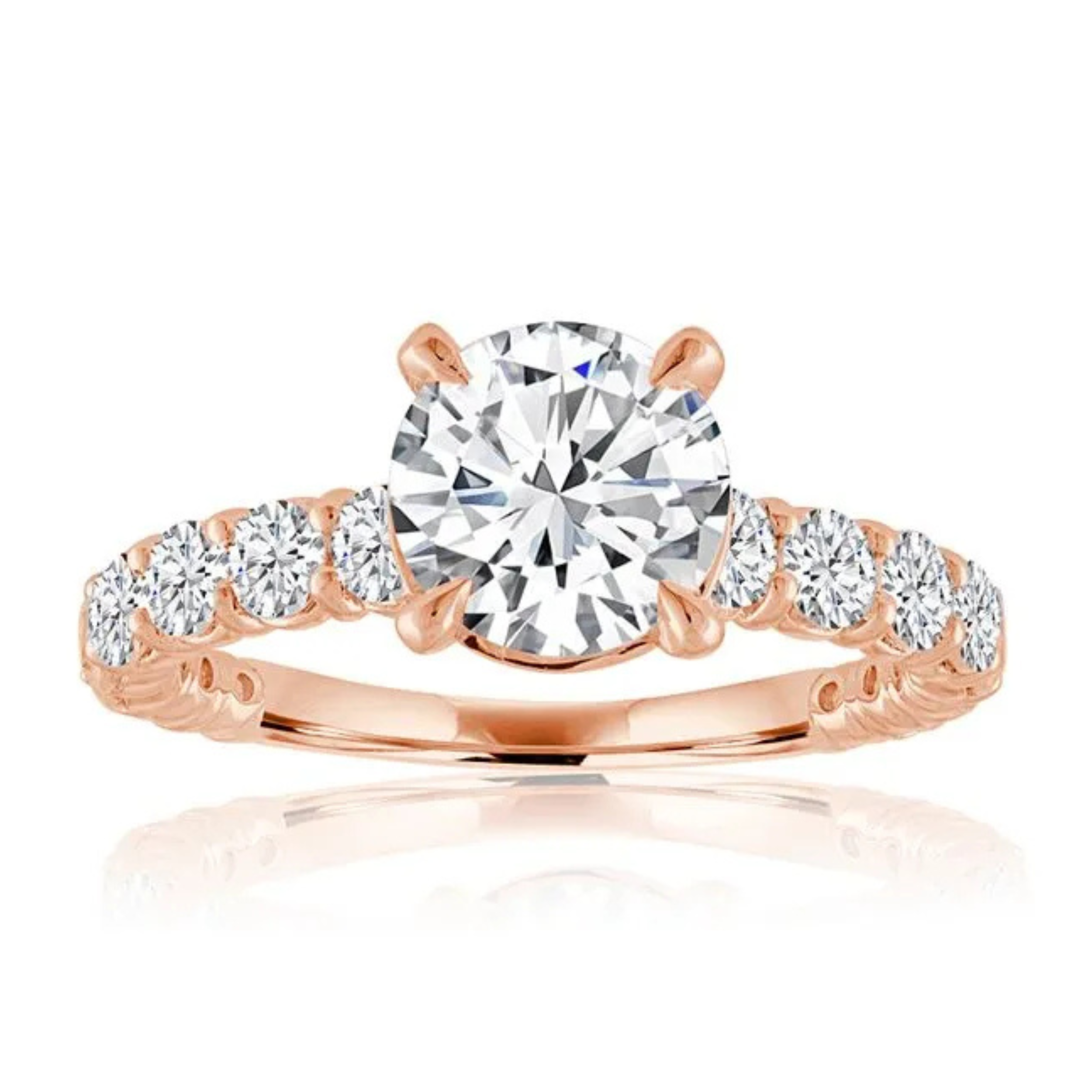 Imagine Bridal 14K White Gold Round Diamond Engagement Ring 1.00ct