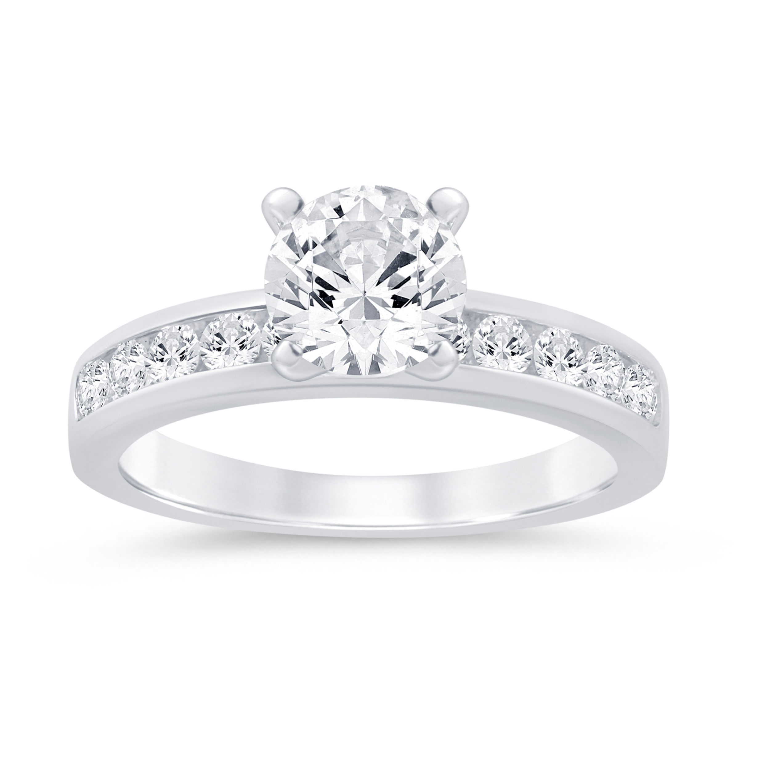 Imagine Bridal 14K White Gold Round Diamond Engagement Ring 0.50ct