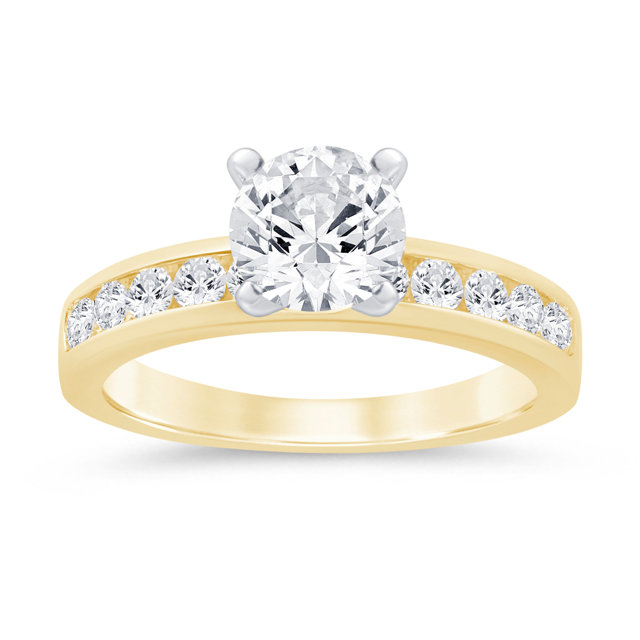 Imagine Bridal 14K Yellow Gold Round Diamond Engagement Ring 0.50ct