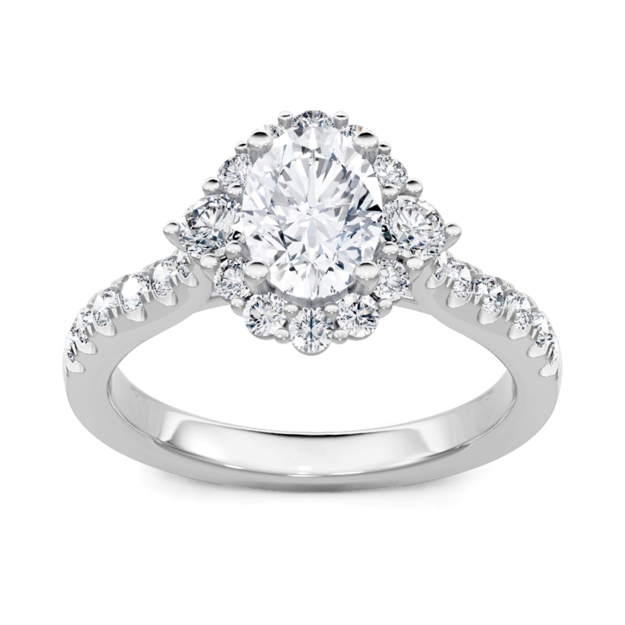 Imagine Bridal 14K White Gold Oval Diamond Engagement Ring 0.40ct