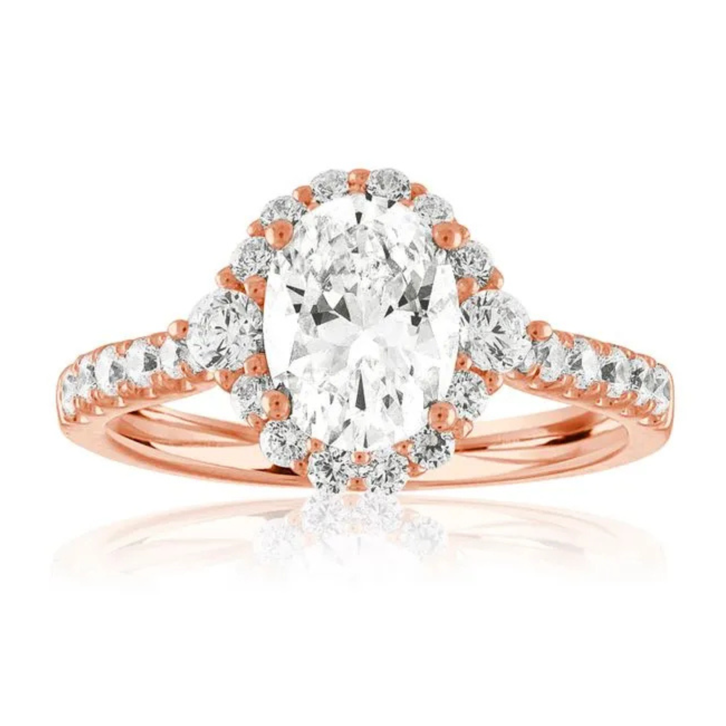 Imagine Bridal 14K White Gold Oval Diamond Engagement Ring 0.40ct