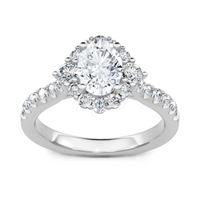 Imagine Bridal 14K White Gold Oval Diamond Engagement Ring 0.40ct