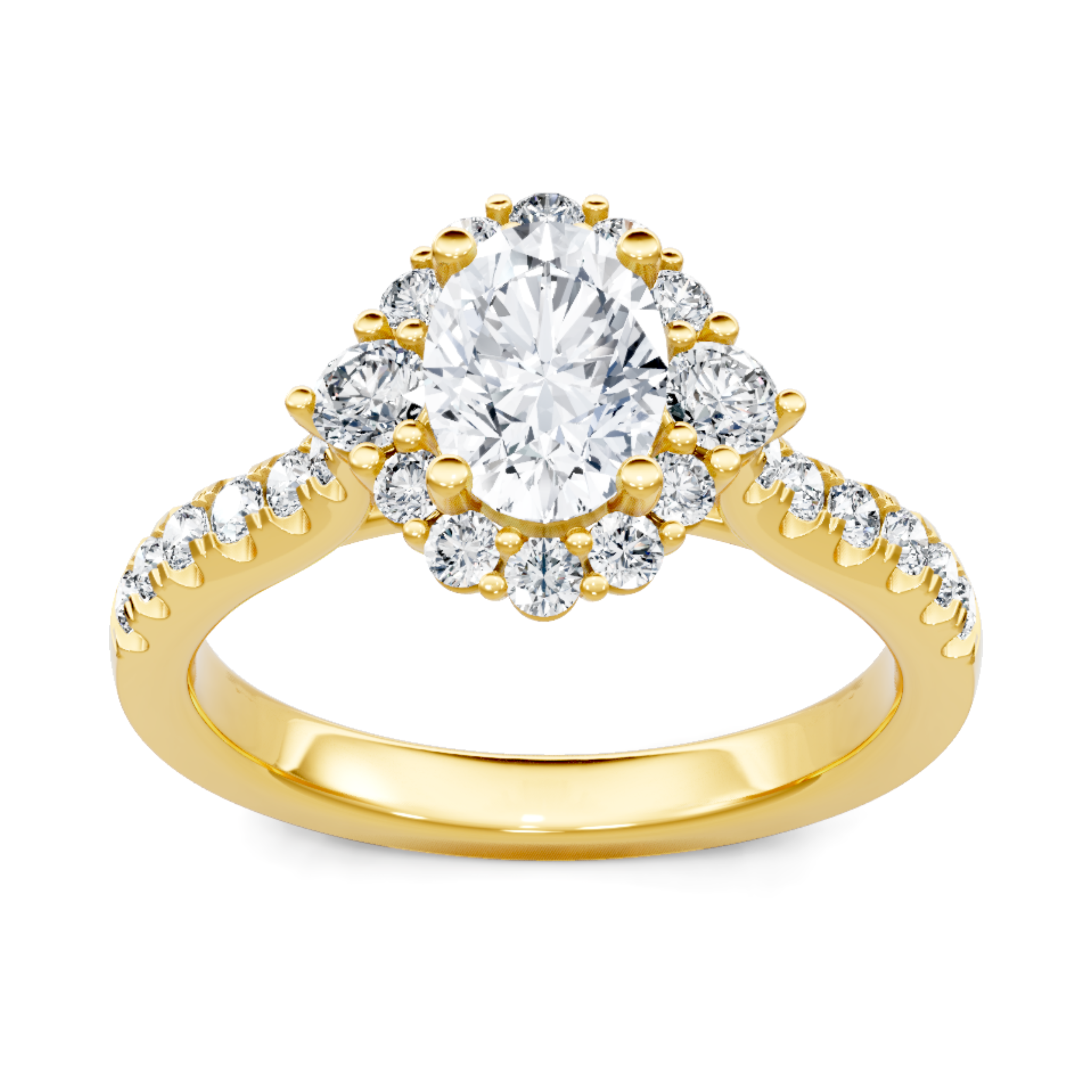 Imagine Bridal 14K Yellow Gold Oval Diamond Engagement Ring 0.40ct