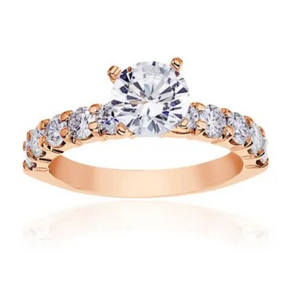 Imagine Bridal 14K Yellow Gold Round Diamond Engagement Ring 0.90 ct