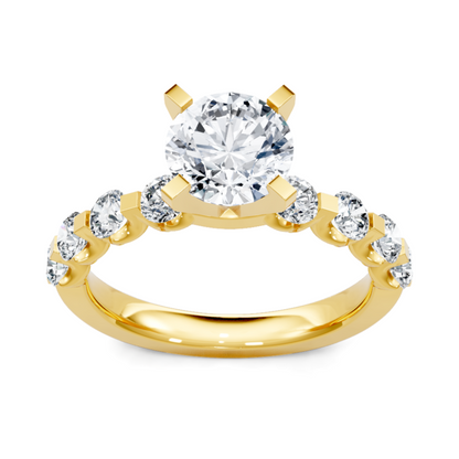 Imagine Bridal 14K Yellow Gold Round Diamond Engagement Ring 0.50ct