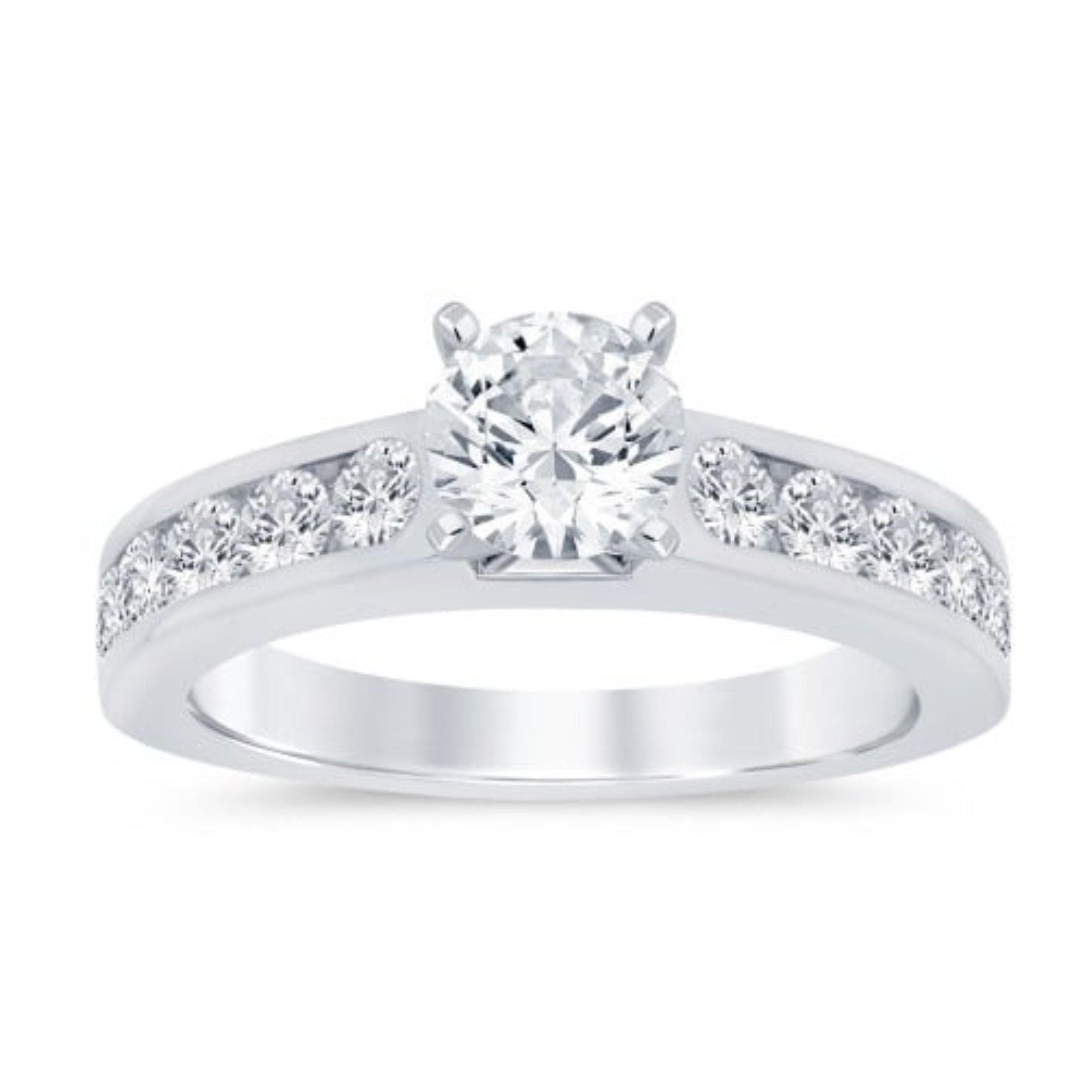 Imagine Bridal 14K White Gold Round Diamond Engagement Ring 0.50ct