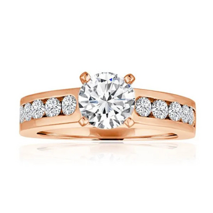 Imagine Bridal 14K White Gold Round Diamond Engagement Ring 0.50ct