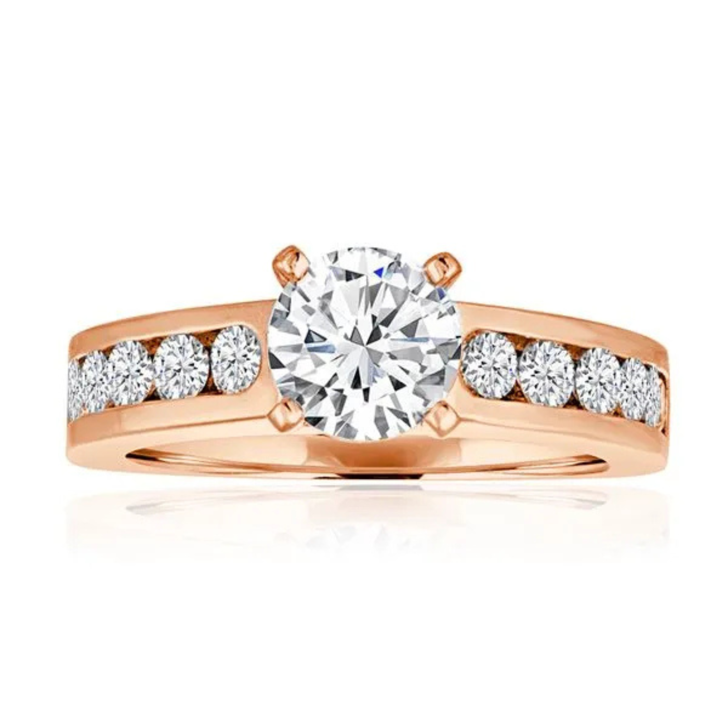 Imagine Bridal 14K Yellow Gold Round Diamond Engagement Ring 0.80ct