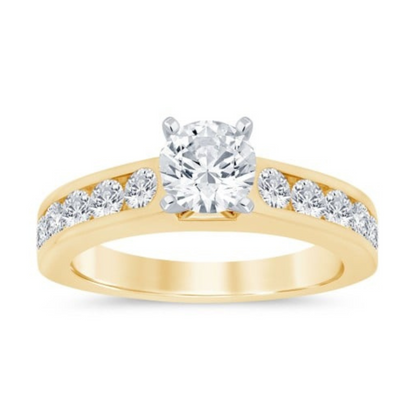 Imagine Bridal 14K Yellow Gold Round Diamond Engagement Ring 0.80ct