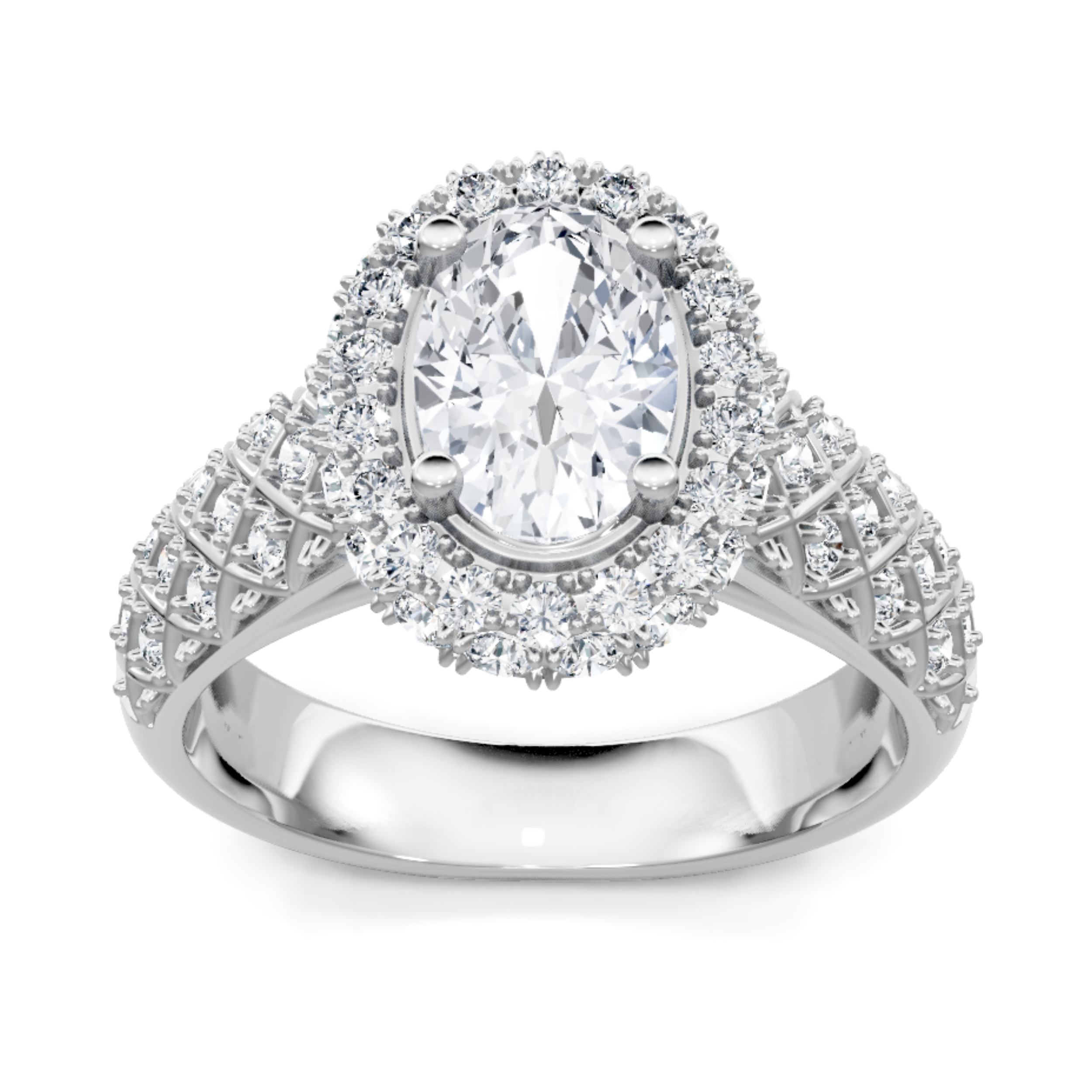 Imagine Bridal 14K White Gold Oval Diamond Engagement Ring 0.80ct