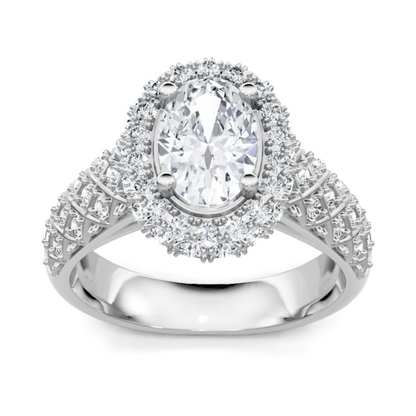Imagine Bridal 14K White Gold Oval Diamond Engagement Ring 0.80ct