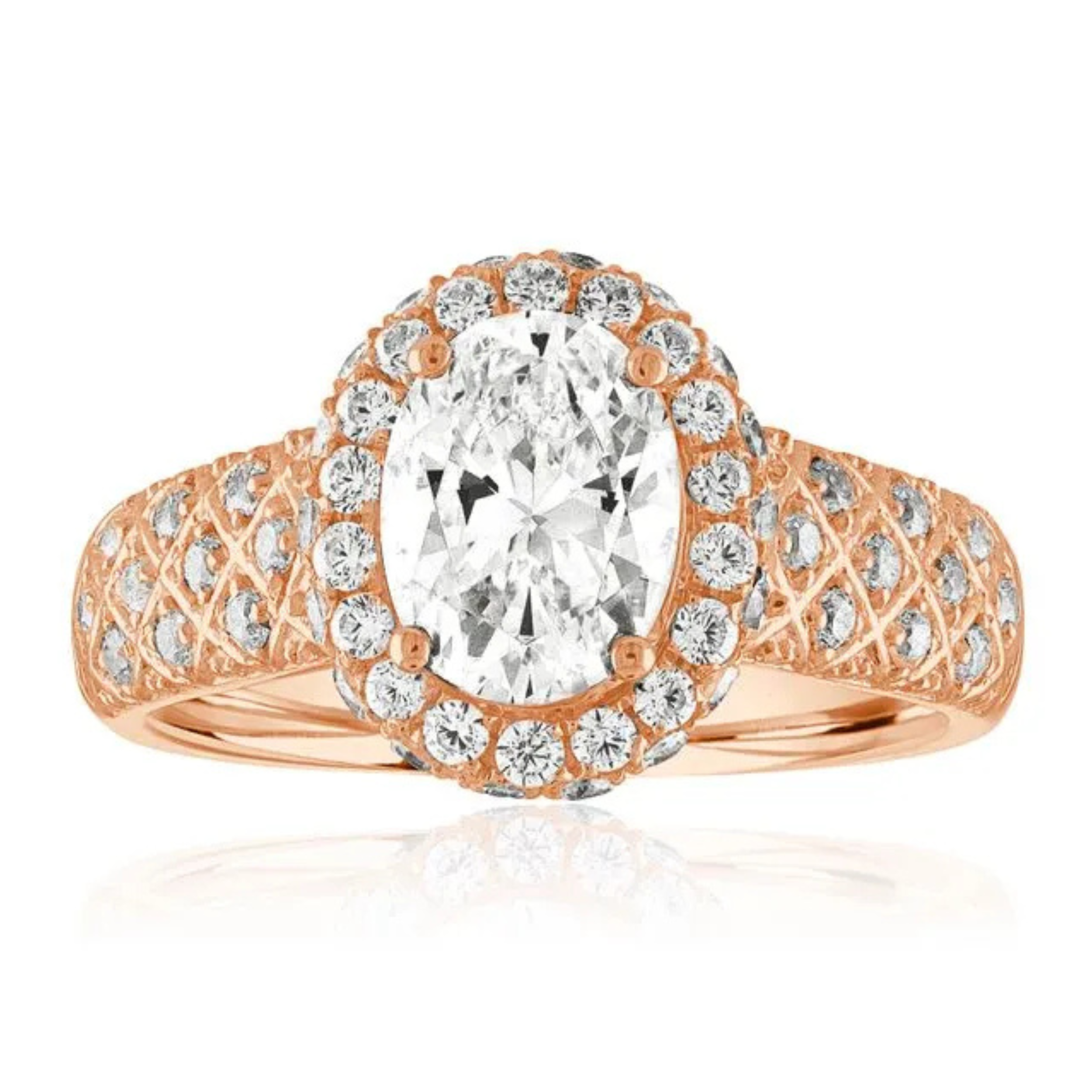 Imagine Bridal 14K White Gold Oval Diamond Engagement Ring 0.80ct