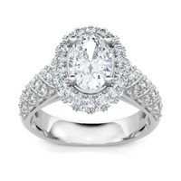 Imagine Bridal 14K White Gold Oval Diamond Engagement Ring 0.80ct
