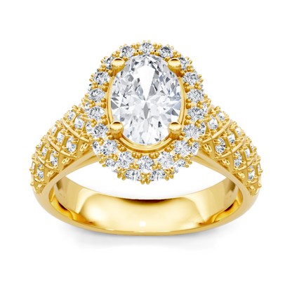 Imagine Bridal 14K Yellow Gold Oval Diamond Engagement Ring 0.80ct