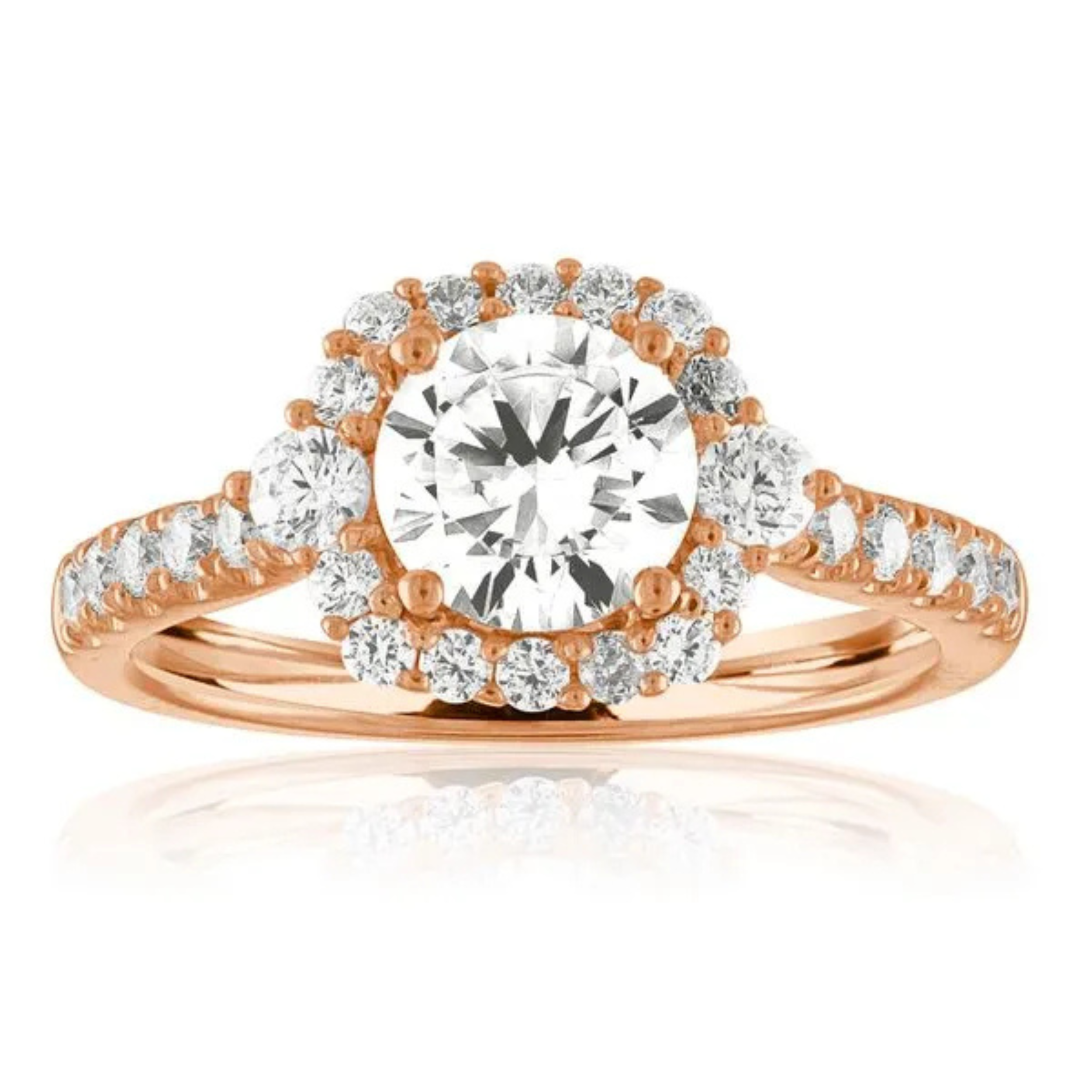Imagine Bridal 14K White Gold Cushion Diamond Engagement Ring 0.17ct