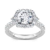 Imagine Bridal 14K White Gold Cushion Diamond Engagement Ring 0.17ct
