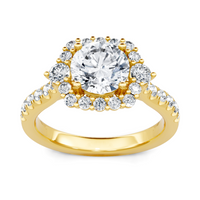 Imagine Bridal 14K Yellow Gold Cushion Diamond Engagement Ring 0.17ct