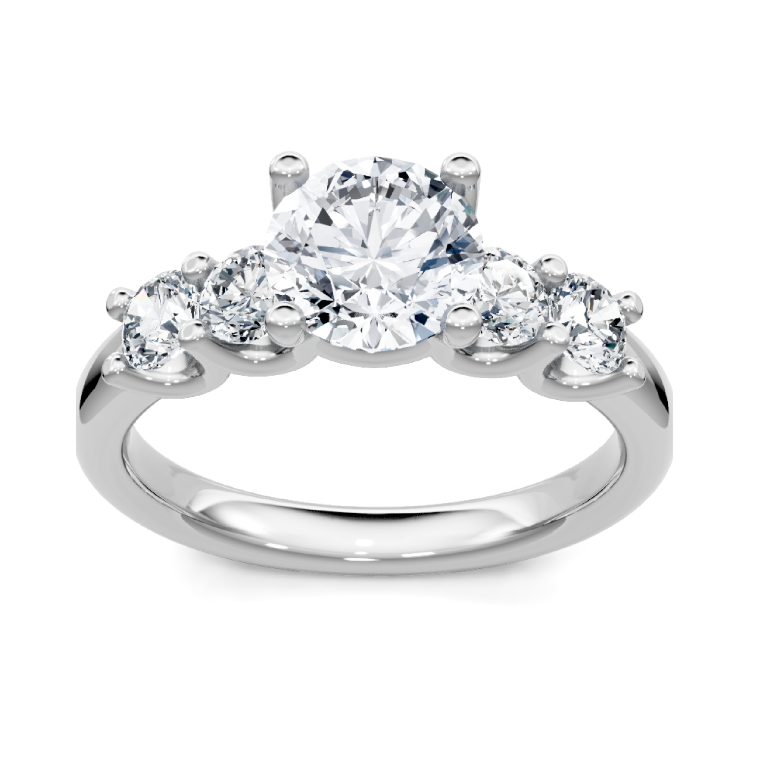 Imagine Bridal 14K White Gold Round Diamond Engagement Ring 0.75ct